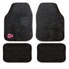 Tapis auto taille universelle broderie Fleur Hibiscus rose